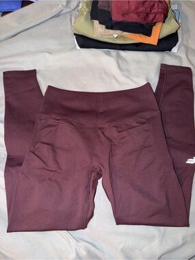 Fabletics Kids Burgundy Stretch Leggings
